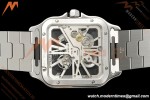 Cartier - Santos De Cartier Skeleton WHSA0026 SS/SS Blue Skeleton Dial RF 9611MC