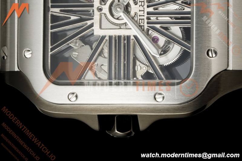 Cartier - Santos De Cartier Skeleton WHSA0027 SS/PVD Black Skeleton Dial RF 9611MC