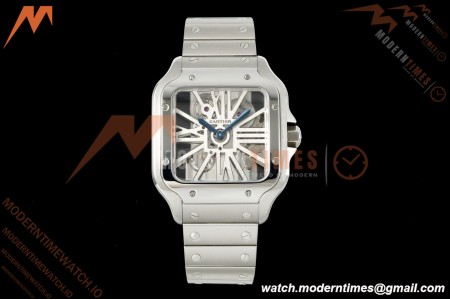 Cartier - Santos De Cartier Skeleton WHSA0015 SS/SS Skeleton Dial RF 9611MC