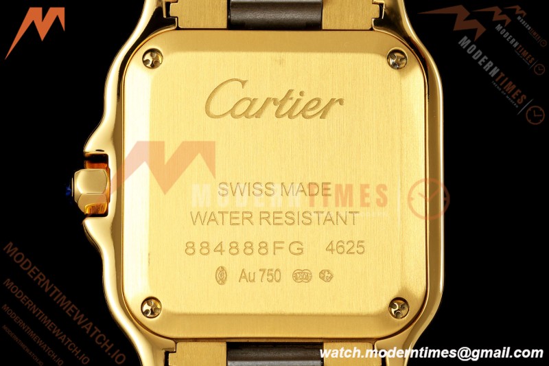 Cartier - Santos De Cartier 27mm YG/YG Silver Dial 8848F Quartz