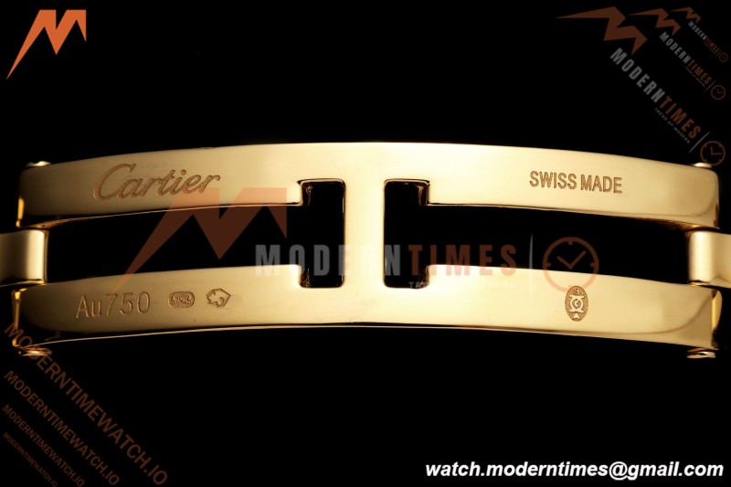 Cartier - Santos De Cartier 27mm YG/YG Silver Dial 8848F Quartz