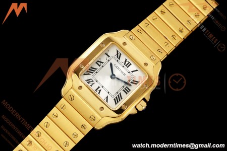 Cartier - Santos De Cartier 27mm YG/YG Silver Dial 8848F Quartz