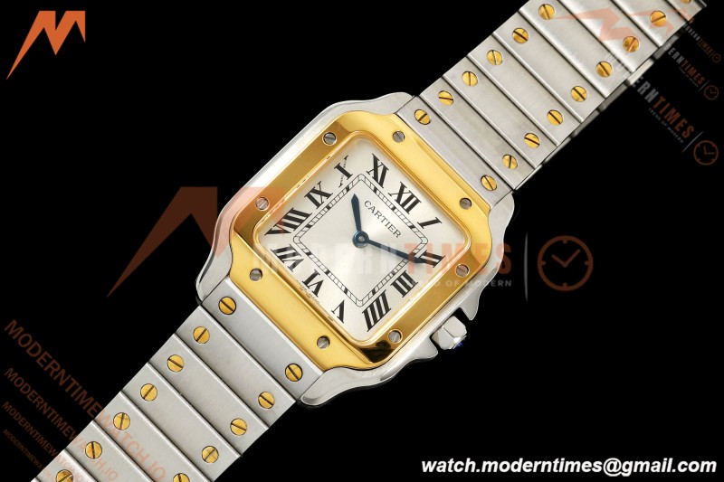 Cartier - Santos De Cartier 27mm SS/YG Silver Dial 8848F Quartz