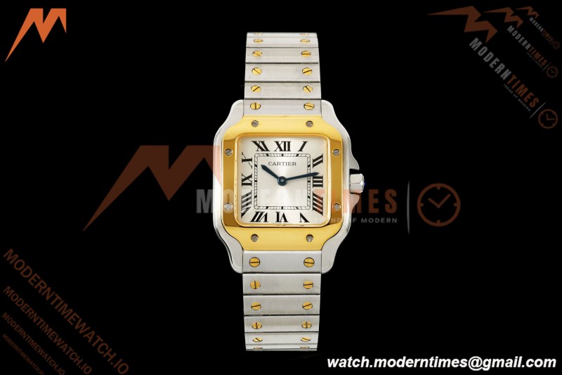 Cartier - Santos De Cartier 27mm SS/YG Silver Dial 8848F Quartz
