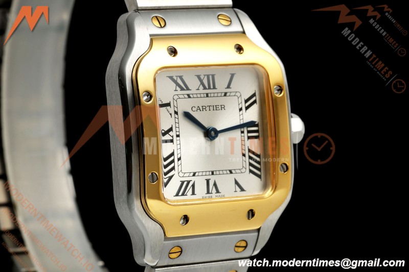 Cartier - Santos De Cartier 27mm SS/YG Silver Dial 8848F Quartz