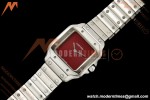 Cartier - Santos De Cartier 27mm SS/SS Red Dial 8848F Quartz