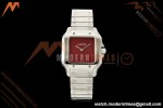 Cartier - Santos De Cartier 27mm SS/SS Red Dial 8848F Quartz
