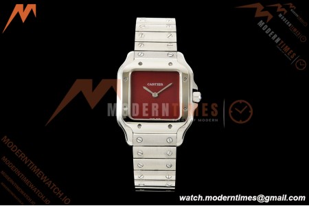 Cartier - Santos De Cartier 27mm SS/SS Red Dial 8848F Quartz