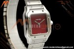 Cartier - Santos De Cartier 27mm SS/SS Red Dial 8848F Quartz