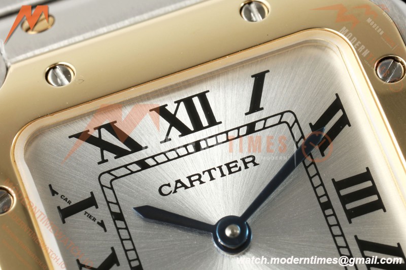 Cartier - Santos De Cartier 27mm SS/YG Silver Dial DRF Quartz