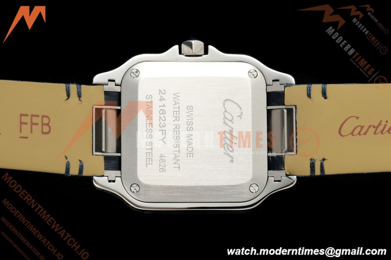 Cartier - Santos De Cartier 27mm SS/Alligator Leather Silver Dial DRF Quartz