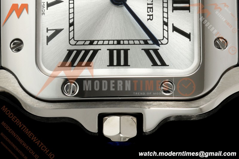 Cartier - Santos De Cartier 27mm SS/Alligator Leather Silver Dial DRF Quartz