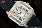 Cartier - Santos De Cartier 27mm SS/Alligator Leather Silver Dial DRF Quartz