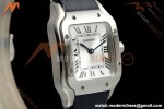 Cartier - Santos De Cartier 27mm SS/Alligator Leather Silver Dial DRF Quartz