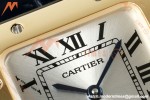 Cartier - Santos De Cartier 27mm YG/SS/Alligator Leather Silver Dial DRF Quartz