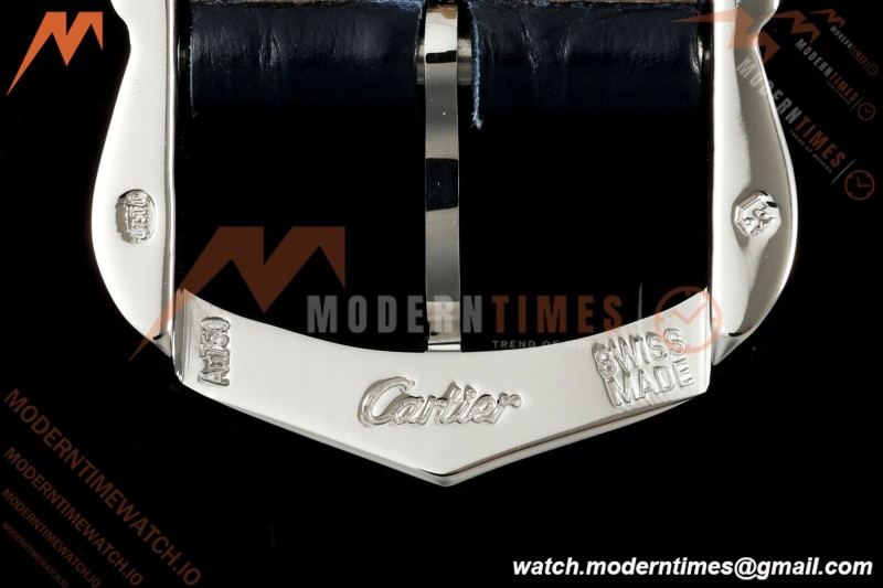 Cartier - Santos De Cartier 27mm YG/SS/Alligator Leather Silver Dial DRF Quartz