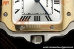 Cartier - Santos De Cartier 27mm YG/SS/Alligator Leather Silver Dial DRF Quartz