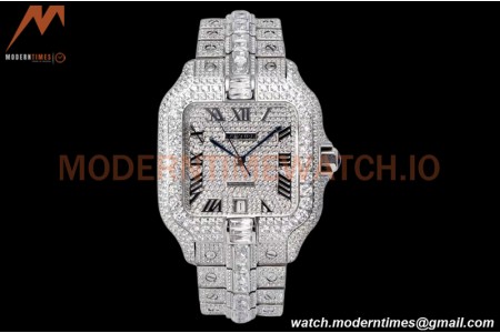 Cartier - Santos De Cartier Mens Automatic 40mm Diamond SS/SS Dia/Rmn TWF A2824