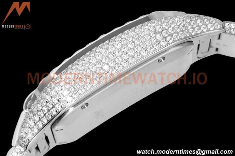 Cartier - Santos De Cartier Mens Automatic 40mm Diamond SS/SS Dia/Rmn TWF A2824