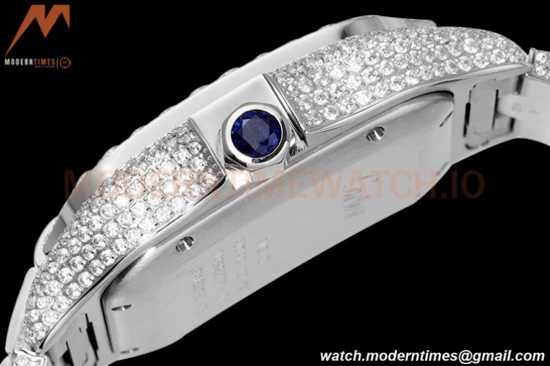 Cartier - Santos De Cartier Mens Automatic 40mm Diamond SS/SS Dia/Rmn TWF A2824