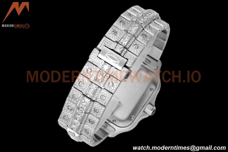 Cartier - Santos De Cartier Mens Automatic 40mm Diamond SS/SS Dia/Ara TWF A2824
