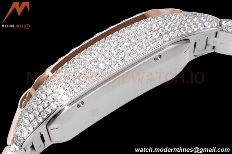 Cartier - Santos De Cartier Mens Automatic 40mm Diamond RG/SS Dia/Ara TWF A2824