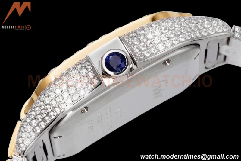 Cartier - Santos De Cartier Mens Automatic 40mm Diamond YG/SS Dia/Rmn TWF A2824