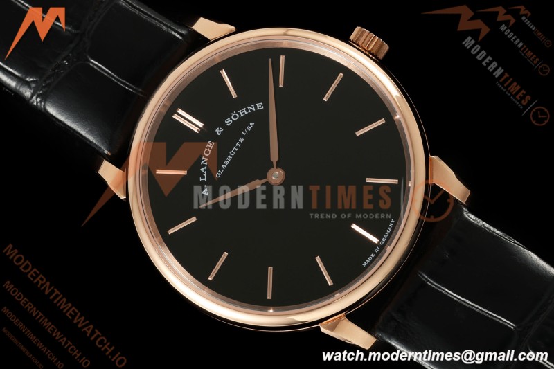 A. Lange & Söhne - Saxonia Thin Automatic 39mm  RG/LE Black F8F V3 A2892 | A. Lange & Söhne - Saxonia Thin 자동 39mm RG/LE 검은색 F8F V3 A2892