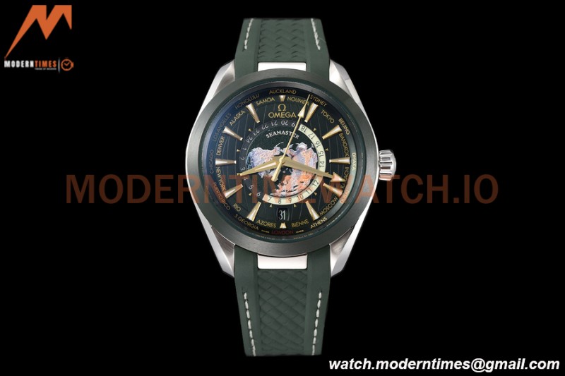 Omega - Seamaster Aqua Terra 150m 43mm Worldtimer SS/RU Green VSF A8938