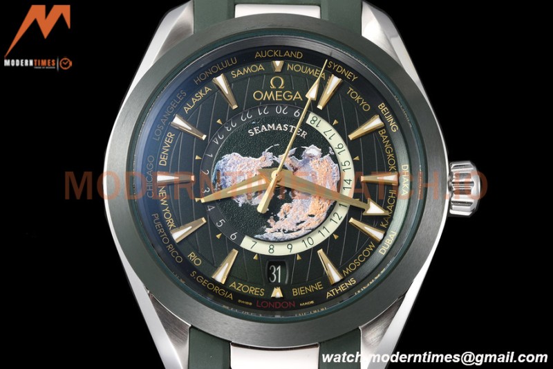 Omega - Seamaster Aqua Terra 150m 43mm Worldtimer SS/RU Green VSF A8938