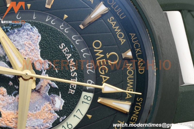 Omega - Seamaster Aqua Terra 150m 43mm Worldtimer SS/RU Green VSF A8938
