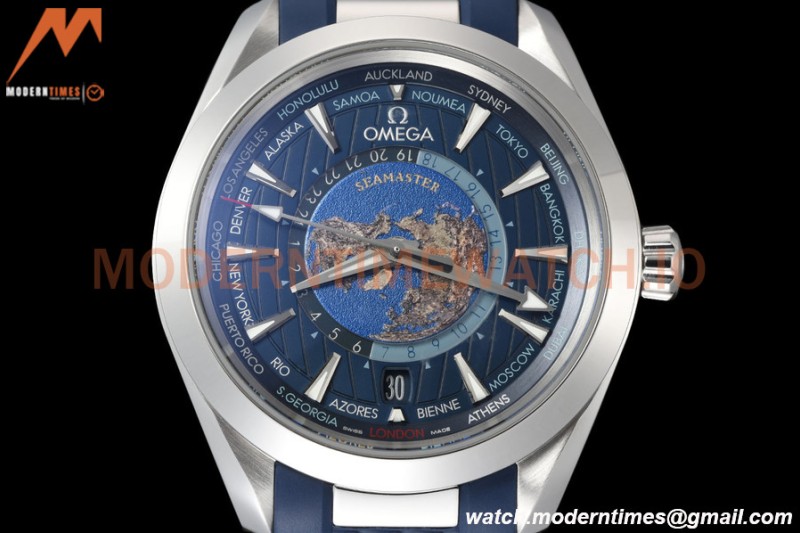 Omega - Seamaster Aqua Terra 150m 43mm Worldtimer SS/RU Blue VSF A8938