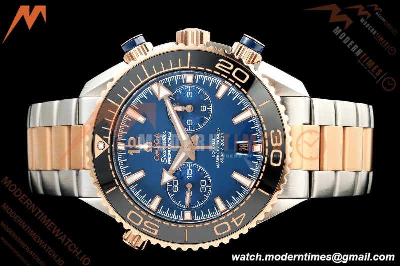Omega - Seamaster Planet Ocean 600m Chrono 45.5mm RG/SS Blue Dial VRF A9900
