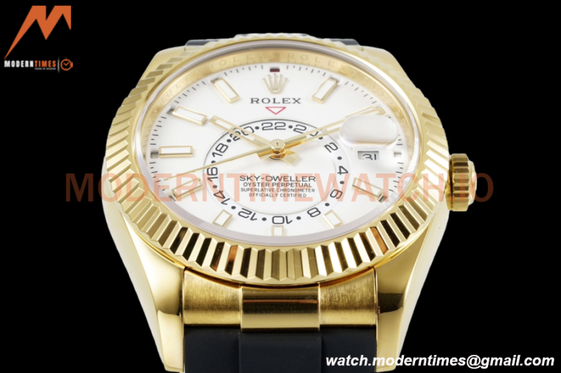 Rolex - Skydweller 42mm 336238 Gain Weight YG/RU White ZF V2 A2824
