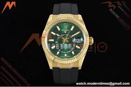 Rolex - 2025 Skydweller 336238 YG/RU Green Noob V2 A9002