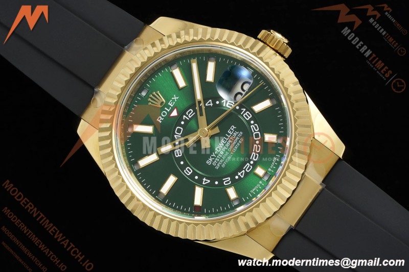 Rolex - 2025 Skydweller 336238 YG/RU Green Noob V2 A9002