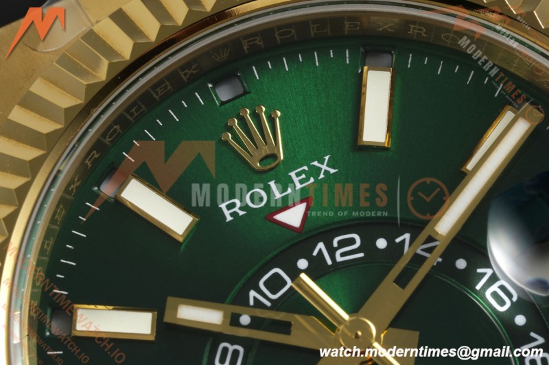 Rolex - 2025 Skydweller 336238 YG/RU Green Noob V2 A9002