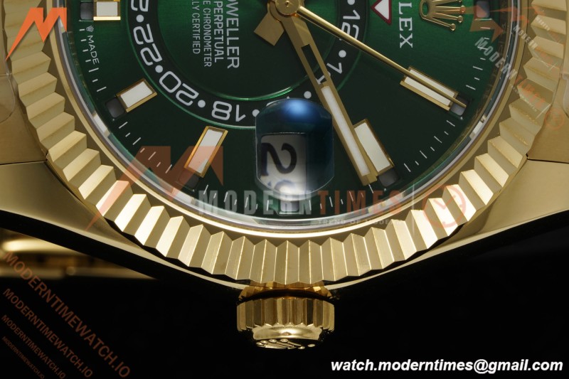 Rolex - 2025 Skydweller 336238 YG/RU Green Noob V2 A9002