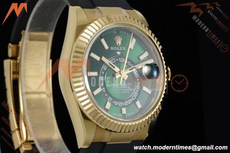 Rolex - 2025 Skydweller 336238 YG/RU Green Noob V2 A9002