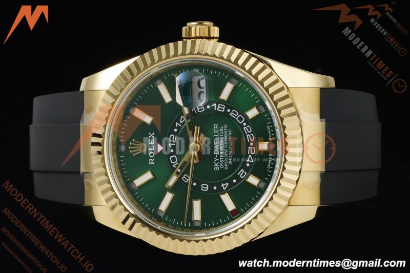 Rolex - 2025 Skydweller 336238 YG/RU Green Noob V2 A9002