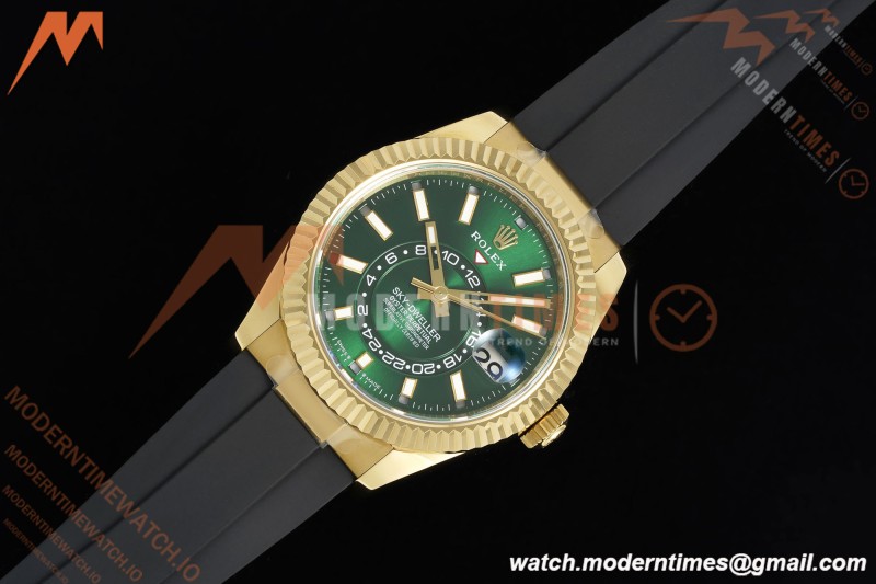 Rolex - 2025 Skydweller 336238 YG/RU Green Noob V2 A9002