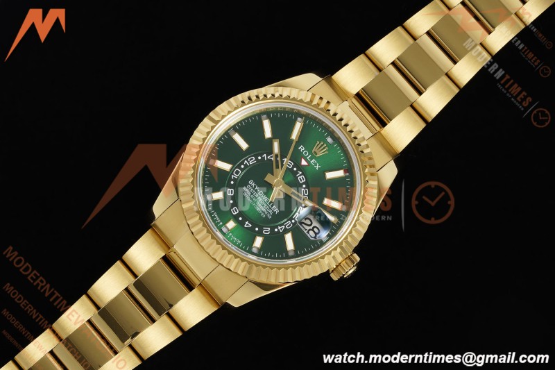 Rolex - 2025 Skydweller 336938 Oyster YG/YG Green Noob V2 A9002