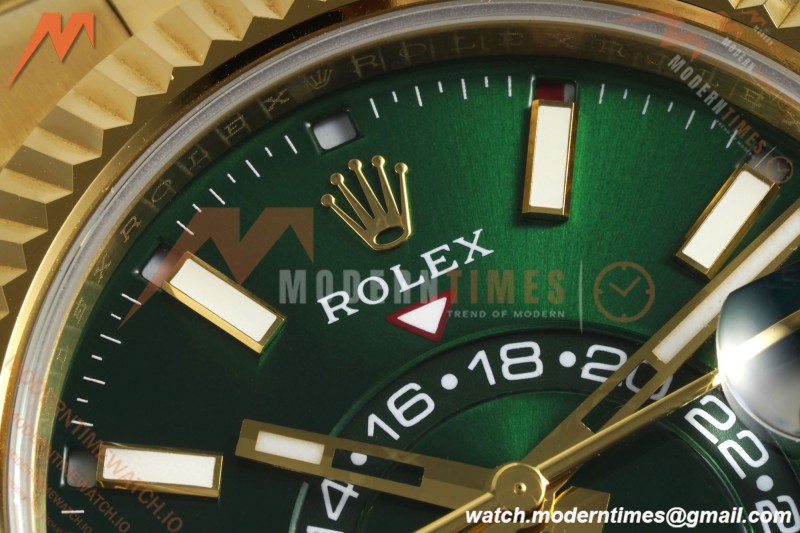 Rolex - 2025 Skydweller 336938 Oyster YG/YG Green Noob V2 A9002