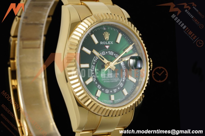 Rolex - 2025 Skydweller 336938 Oyster YG/YG Green Noob V2 A9002