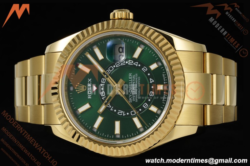 Rolex - 2025 Skydweller 336938 Oyster YG/YG Green Noob V2 A9002