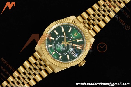 Rolex - 2025 Skydweller 336938 Jubilee YG/YG Green Noob V2 A9002