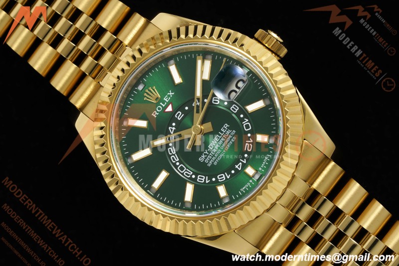 Rolex - 2025 Skydweller 336938 Jubilee YG/YG Green Noob V2 A9002