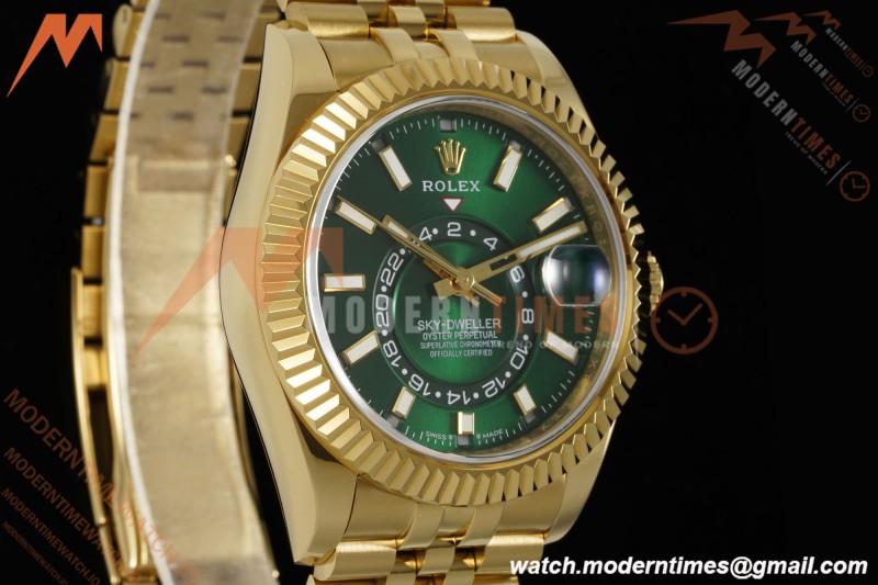 Rolex - 2025 Skydweller 336938 Jubilee YG/YG Green Noob V2 A9002