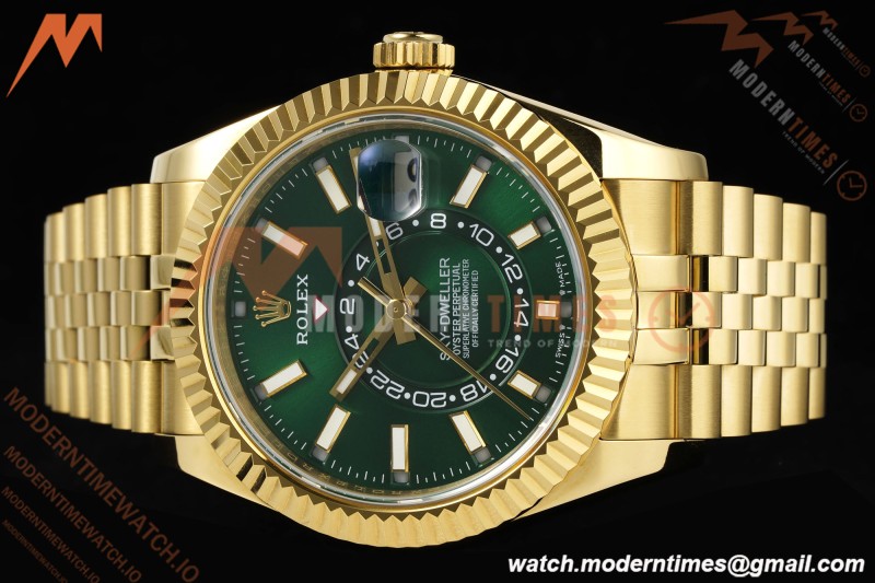Rolex - 2025 Skydweller 336938 Jubilee YG/YG Green Noob V2 A9002