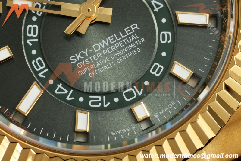 Rolex - Skydweller 42mm 336238 Gain Weight YG/RU Mint Green ZF V2 A2824